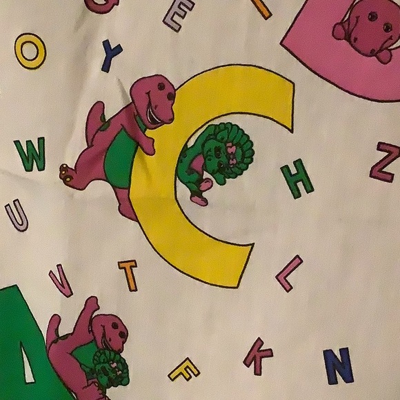 Vintage Barney ABC flat crib sheet - Picture 3 of 5